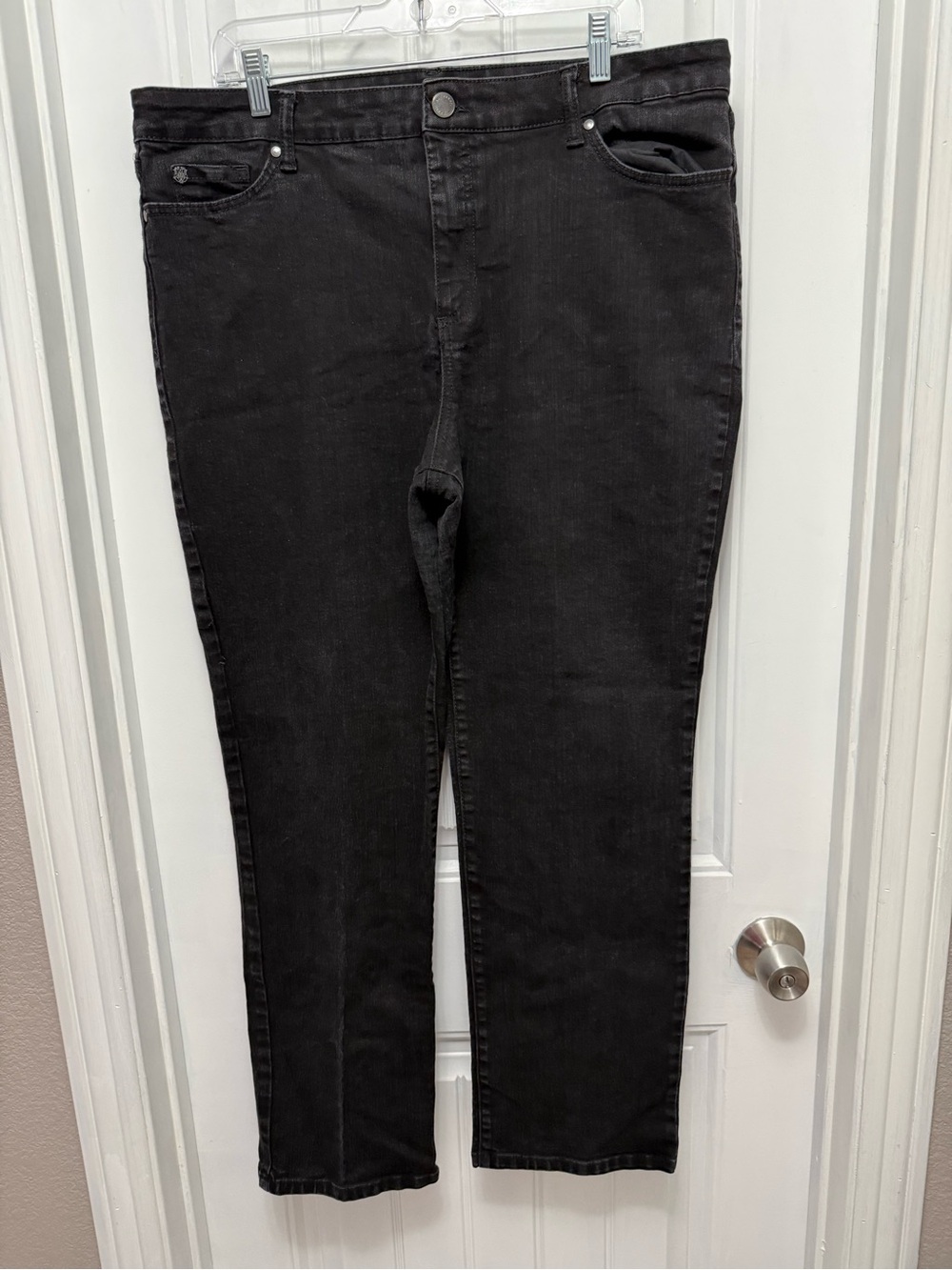 Bandolino Jeans Womens 18W Black Mandie Straight Leg High Rise Denim (48-5)